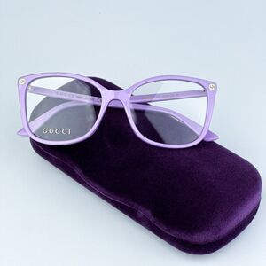 NEW Gucci GG0026O 014 Violet Square Women Eyeglasses GG 0026O